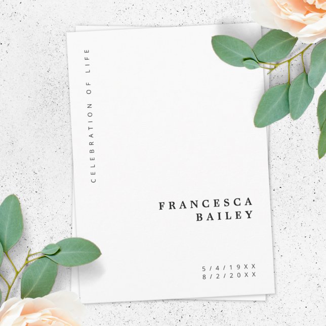 Minimalist Funeral | Celebration of Life Simple Invitation (Creator Uploaded)