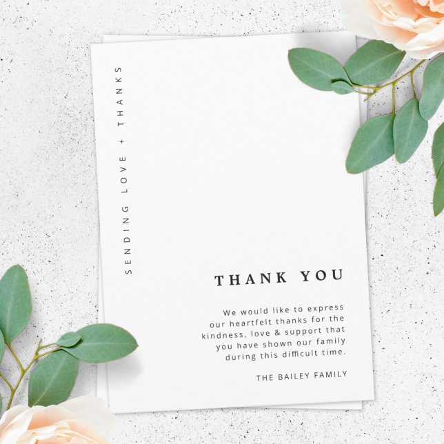 Minimalist Funeral | Celebration of Life Simple Thank You Card (Creator Uploaded)