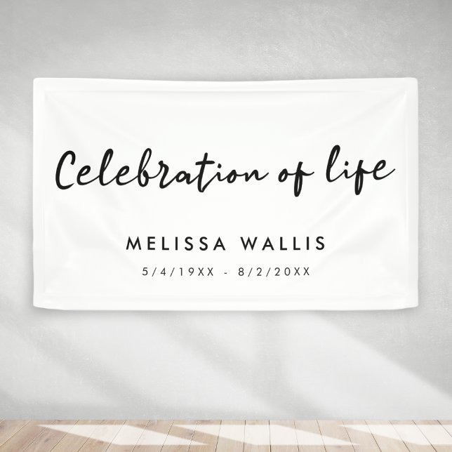 Minimalist Funeral | Modern Celebration of Life Banner (Creator Uploaded)