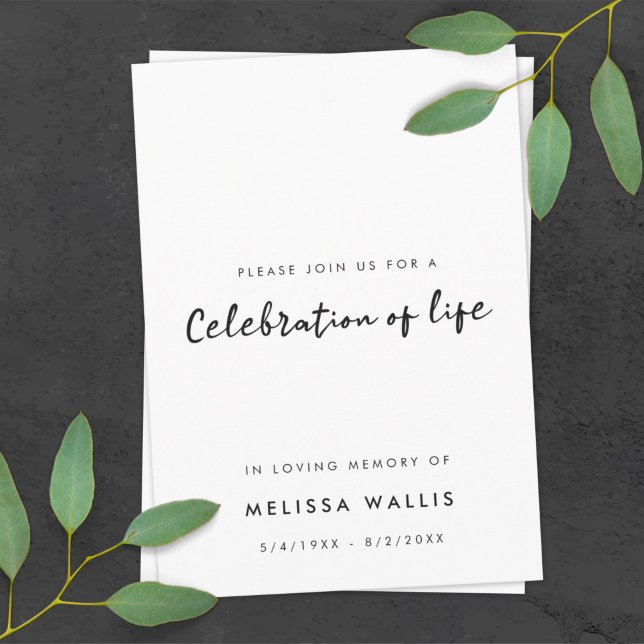 Minimalist Funeral | Modern Celebration of Life Invitation (Creator Uploaded)