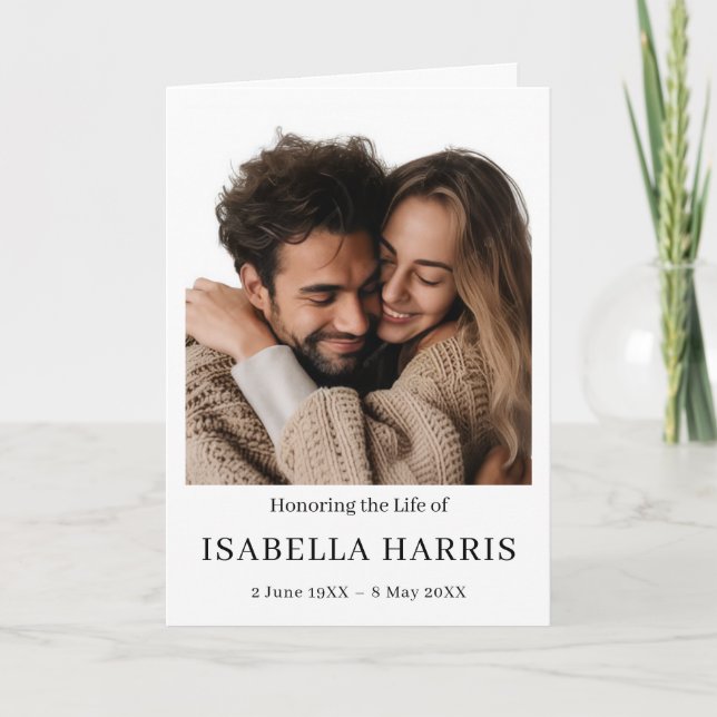 Minimalist Funeral Order of Service Design Programme (Front)