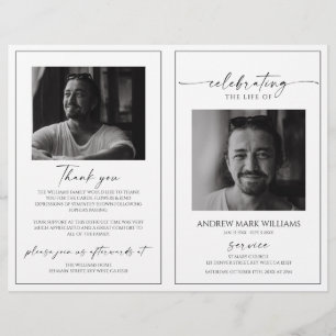 Minimalist Funeral Order of Service Folded Program