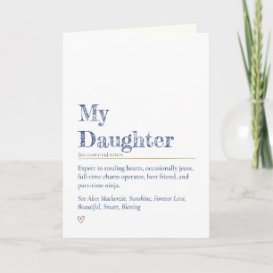 Minimalist Funny and Sweet Daughter Definition Card