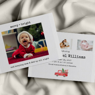 Minimalist Funny Baby Christmas Birth Announcement