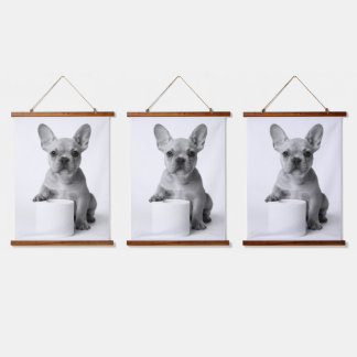 Minimalist Funny French Bulldog Guards ToiletPaper Hanging Tapestry