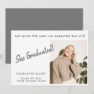 Minimalist Funny Graduated Custom Photo Graduation Announcement