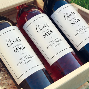 Minimalist Future Mrs. Bridal Shower Wine Labels