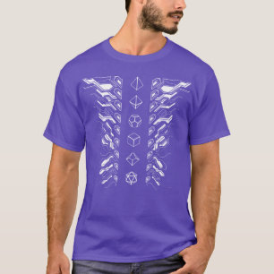 Minimalist Futuristic Mech Polyhedral D20 Dice Tab T-Shirt