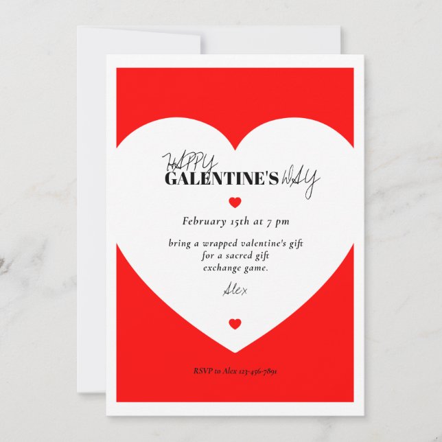 Minimalist Galentine's Invitation Card (Front)