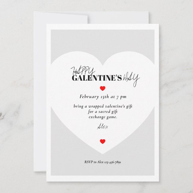 Minimalist Galentine's Invitations Card (Front)
