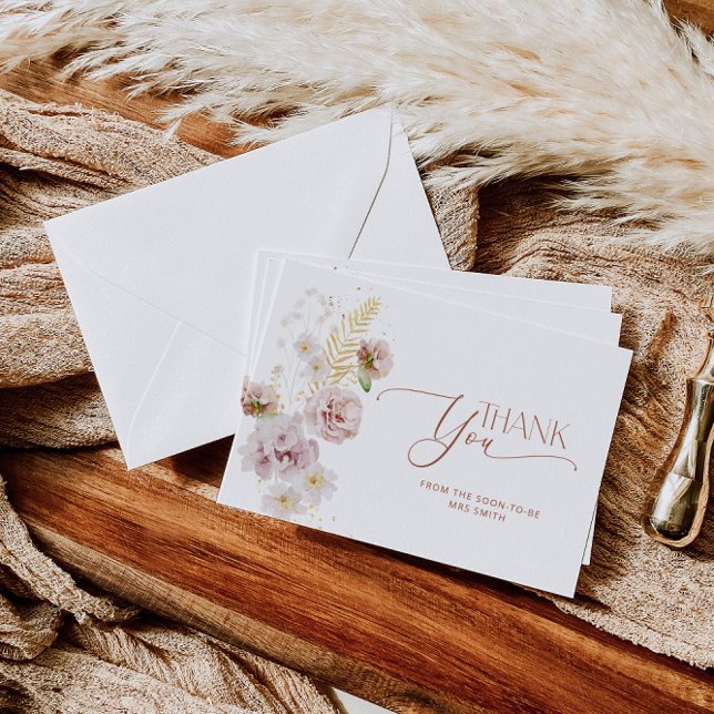 Minimalist garden floral bridal thank you card (Creator Uploaded)