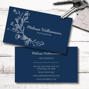 Minimalist Gathered Flowers  Business Card