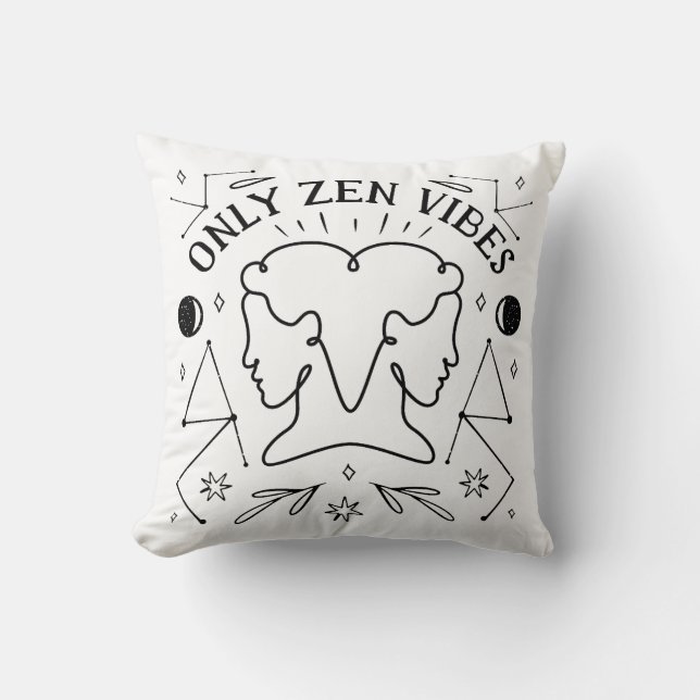 Minimalist Gemini Zodiac Cushion (Front)