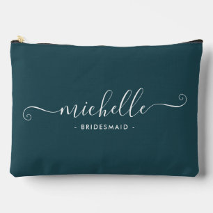 Minimalist Gemstone Green Personalised Bridesmaid Accessory Pouch