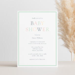 Minimalist Gender Neutral Baby Shower Invitation