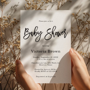 Minimalist Gender Neutral Baby Shower Invitation