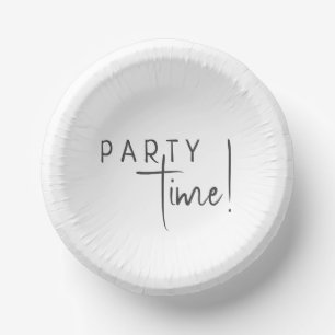 Minimalist Gender Neutral Birthday Party Time Paper Plate