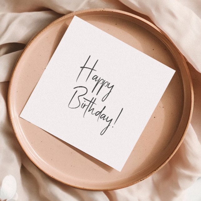 Minimalist Gender Neutral Happy Birthday Napkin (Creator Uploaded)