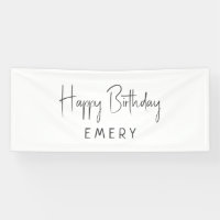 Minimalist Gender Neutral Happy Birthday With Name