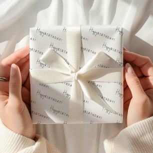 Minimalist Gender Neutral Happy Birthday! Wrapping Paper Sheet