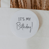 Minimalist Gender Neutral It's My Birthday