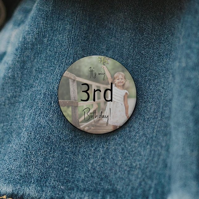 Minimalist Gender Neutral Its My Birthday Photo 6 Cm Round Badge (Creator Uploaded)