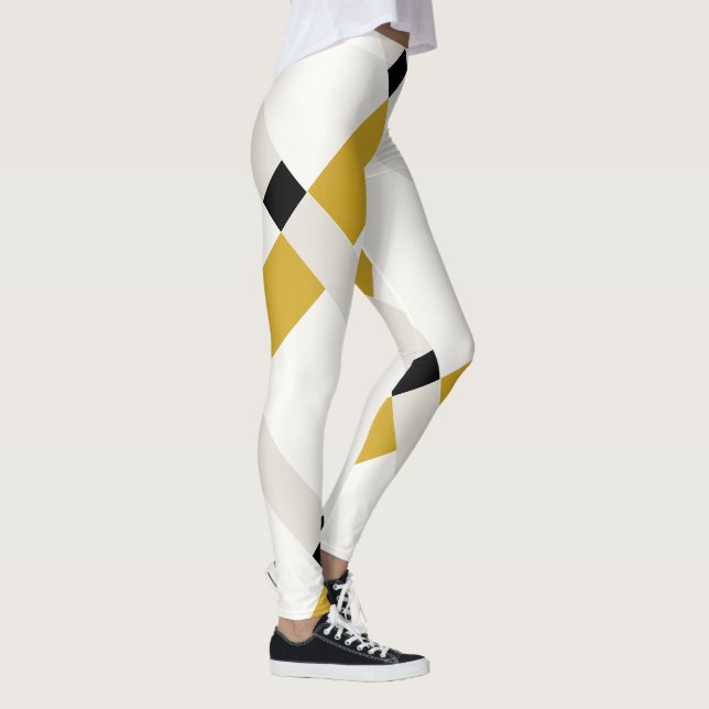 Minimalist Geo Colour Blocks Modern Art Leggings (Right)