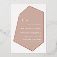 Minimalist Geo Gem Dusty Pink Wedding Rose Gold 