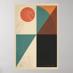 Minimalist Geometric Abstract Vector Art Poster