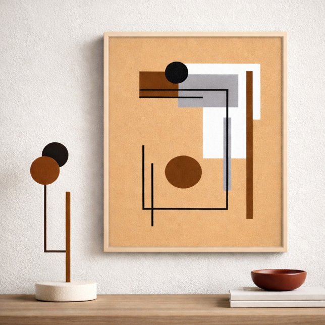 Minimalist Geometric Balance in Neutral Tones Poster (Creator Uploaded)