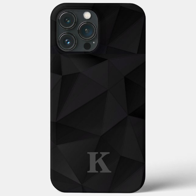 Minimalist Geometric Black Modern Monogram Case-Mate iPhone Case (Back)