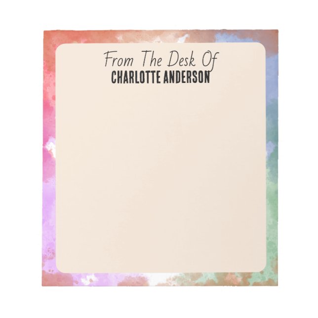 Minimalist Geometric Border Personalised Name Notepad (Front)