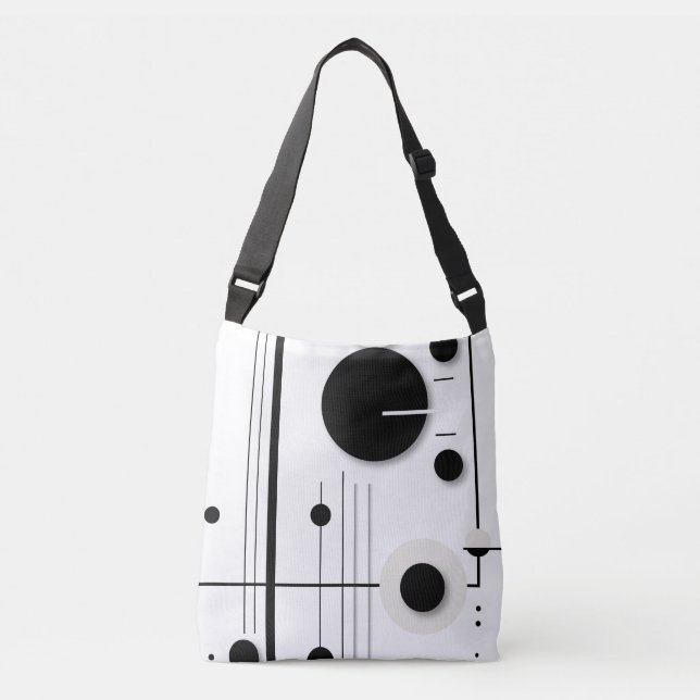 Minimalist Geometric Circle Symphony Lines Crossbody Bag (Front)