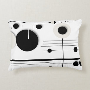 Minimalist Geometric Circle Symphony Lines Decorative Cushion