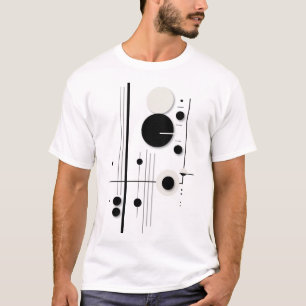 Minimalist Geometric Circle Symphony Lines T-Shirt