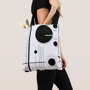 Minimalist Geometric Circle Symphony Lines Tote Bag