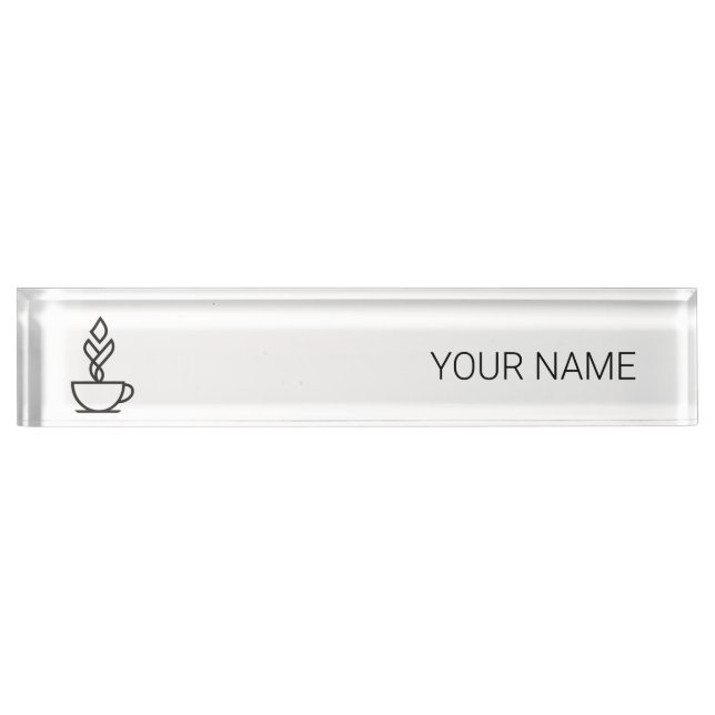 Minimalist Geometric Coffee Desk Name Plate | Mode (Front)