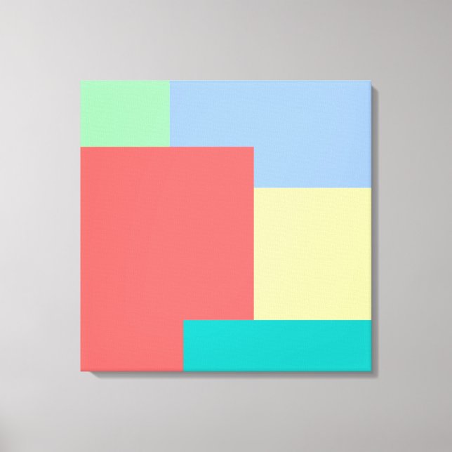 Minimalist Geometric Color Block Bright Colors Canvas Print (Front)