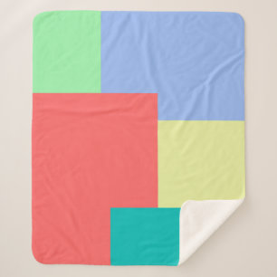 Minimalist Geometric Color Block Bright Colors Sherpa Blanket