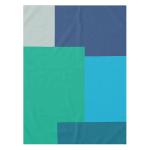Minimalist Geometric Colour Block Blue Green Tones Tablecloth