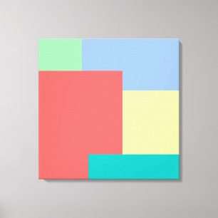 Minimalist Geometric Colour Block Bright Colours Canvas Print