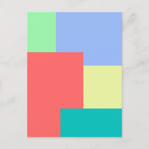 Minimalist Geometric Colour Block Bright Colours Postcard