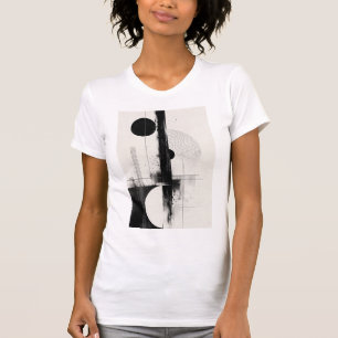 Minimalist Geometric Contrast T-Shirt