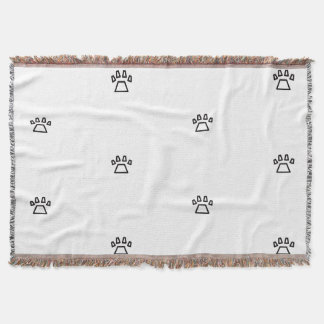 Minimalist Geometric Dog Paw Pattern Throw Blanket