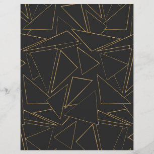 Minimalist Geometric Gold Black Strokes Triangles Custom Letterhead