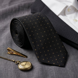 Minimalist Geometric Gold Dots & Lines Tie