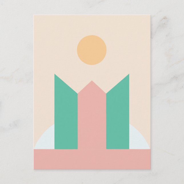 Minimalist Geometric Holiday Postcard (Front)
