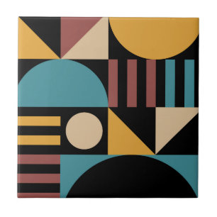 Minimalist Geometric Mid Century Modern Abstract Tile