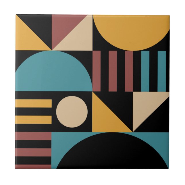 Minimalist Geometric Mid Century Modern Abstract Tile (Front)