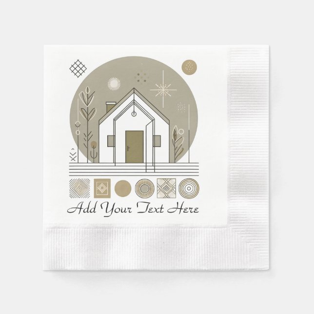Minimalist Geometric Napkin Design (Front)